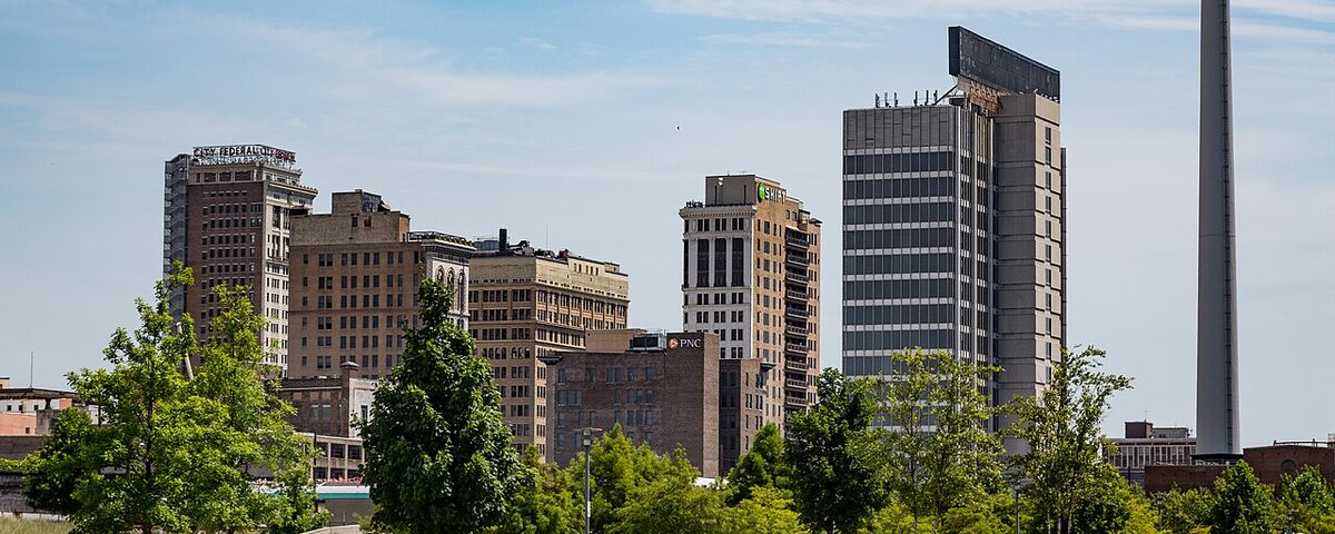 Birmingham Alabama downtown skyline at twilight