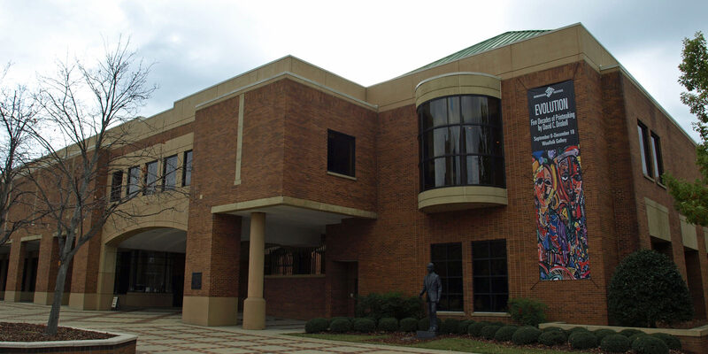 Birmingham Civil Rights Institute building with statue in Birmingham, Alabama