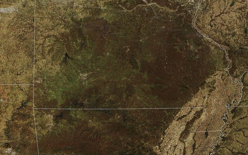 Little Rock Arkansas skyline along the Arkansas River