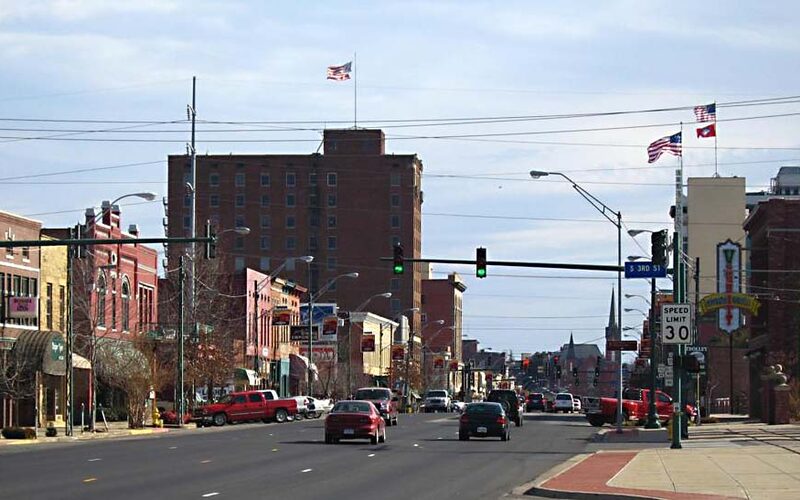Garrison Avenue commercial district in downtown Fort Smith, Arkansas