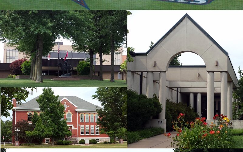 Springdale downtown area with the Tyson Foods corporate campus and Razorback Greenway trail