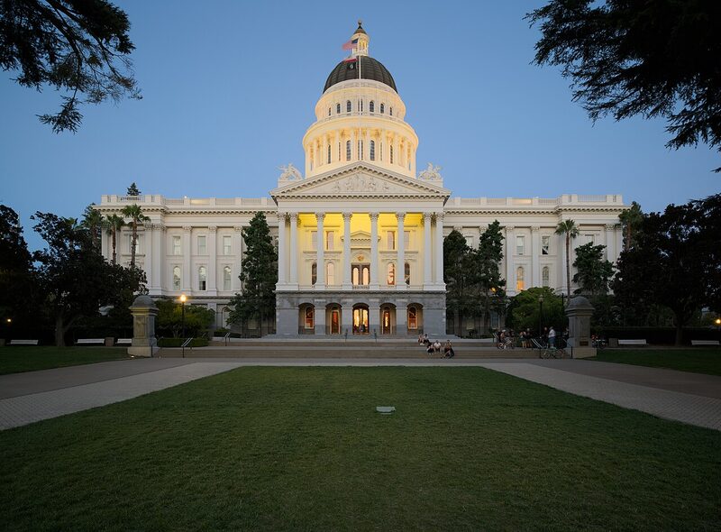 California State Capitol building in Sacramento with its distinctive neoclassical dome