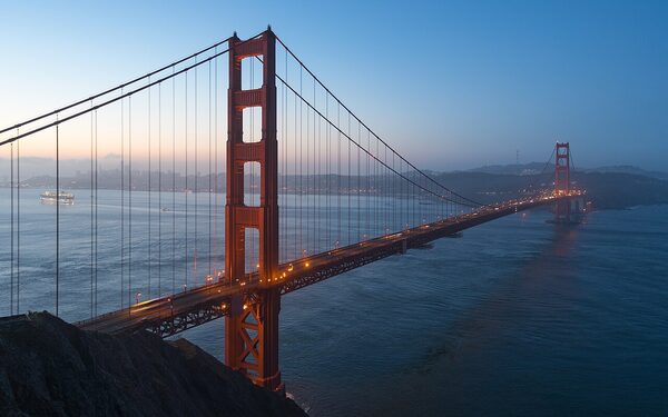 Golden Gate Bridge spanning San Francisco Bay, one of the most iconic landmarks in the world