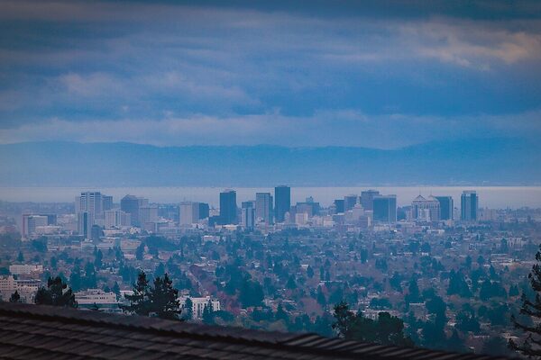 Oakland skyline viewed from the surrounding hills