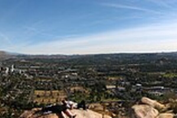 Panoramic view of the Riverside, California area from the surrounding hills