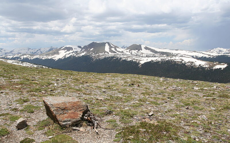 Rocky Mountain National Park with snow-capped peaks and alpine meadows in Colorado