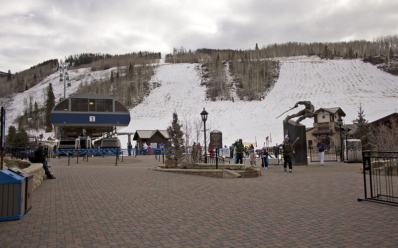 Vail and Breckenridge ski resorts in the Colorado Rocky Mountains during winter