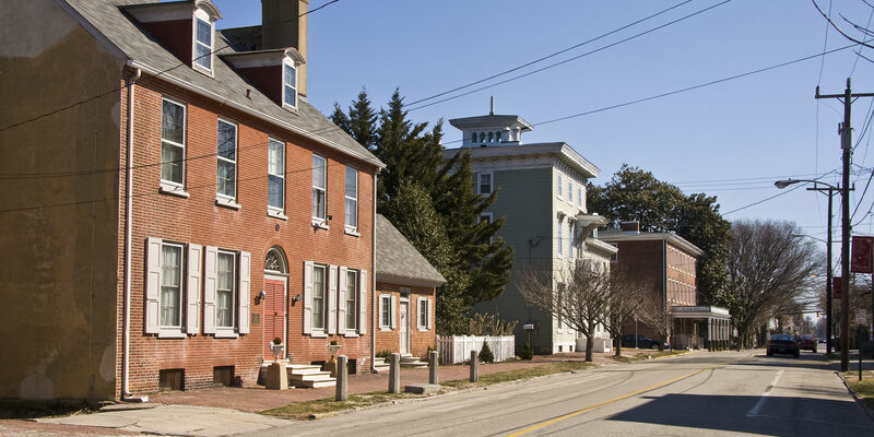 Smyrna, Delaware town center and residential area