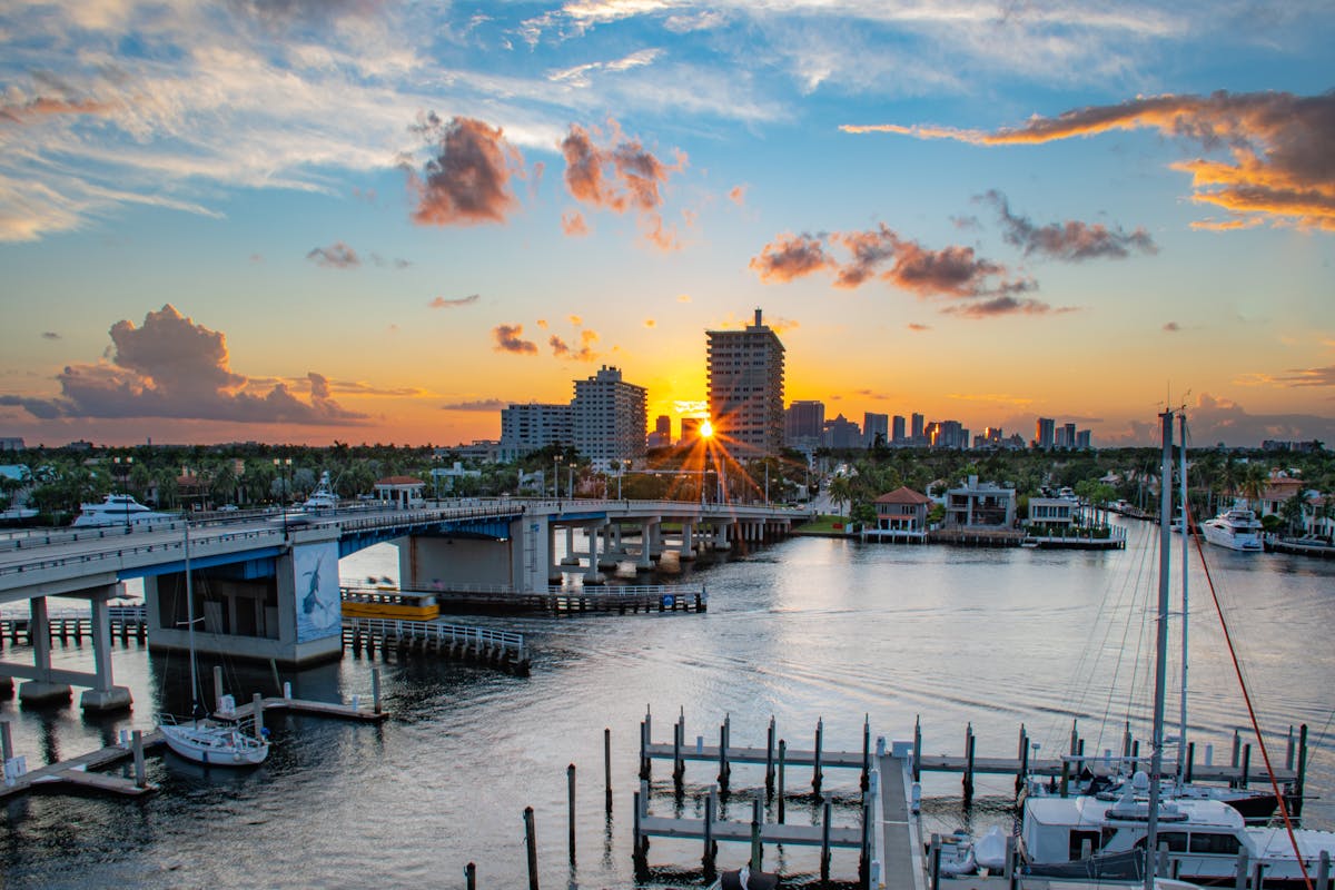 Fort Lauderdale waterway with boats and waterfront development