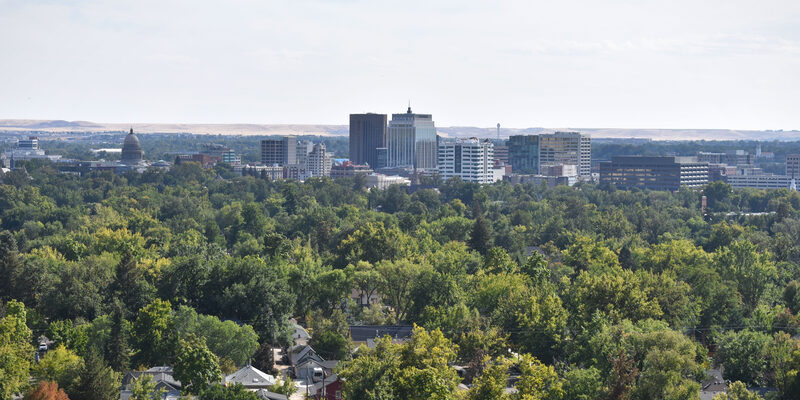 Boise, Idaho skyline with foothills