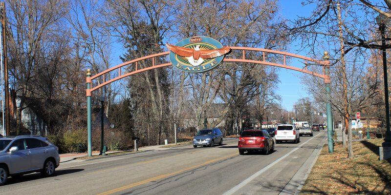 Eagle, Idaho residential area with foothills