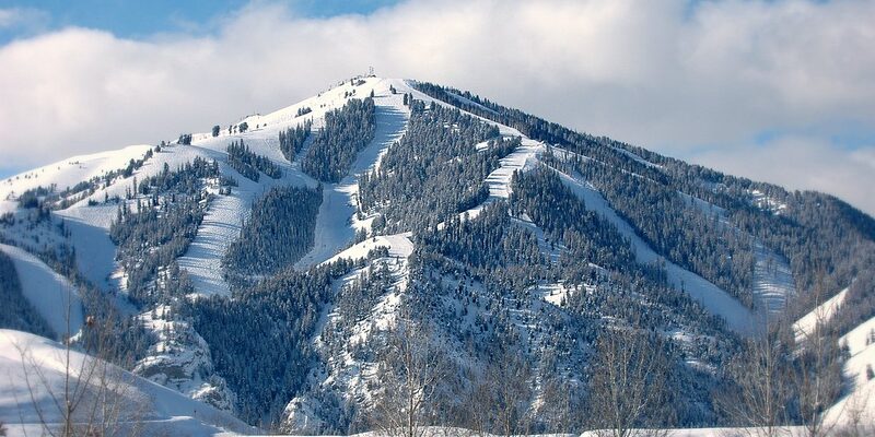 Sun Valley Resort ski slopes with Bald Mountain in the background