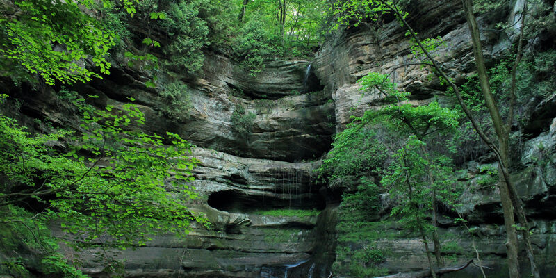Waterfall and canyon at Starved Rock State Park Illinois