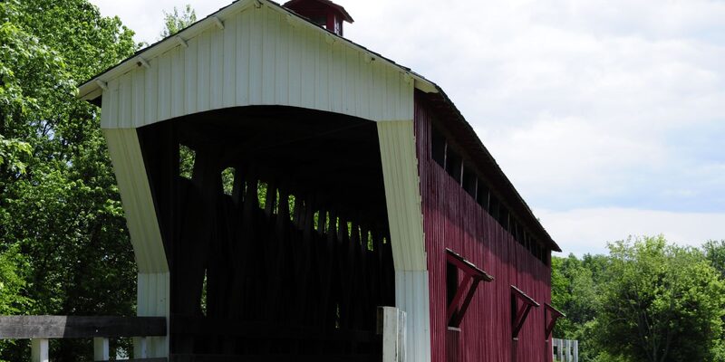 Historic buildings and grounds at Conner Prairie living history museum