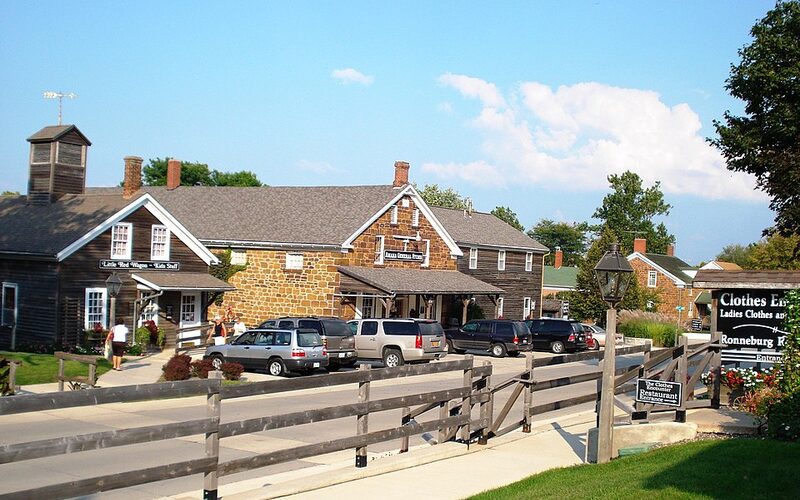 Historic Amana Colonies village with handcrafted shops in Iowa County, Iowa