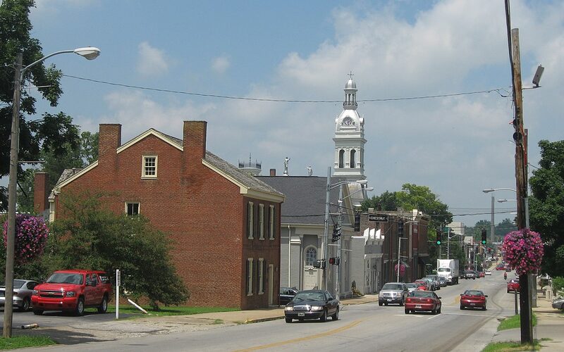 Nicholasville, Kentucky residential neighborhood with tree-lined streets
