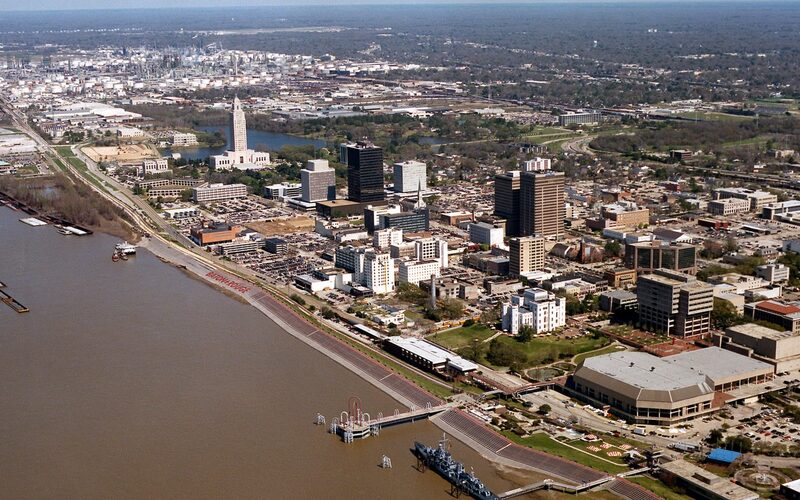 Baton Rouge, Louisiana downtown skyline with the State Capitol