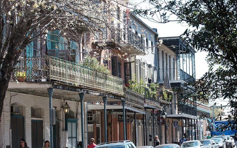 New Orleans Louisiana skyline and Mississippi River