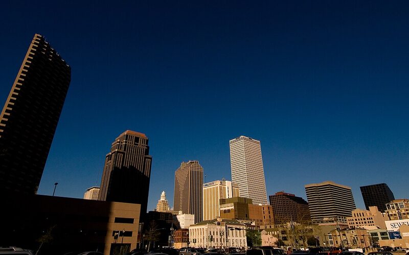New Orleans, Louisiana skyline along the Mississippi River