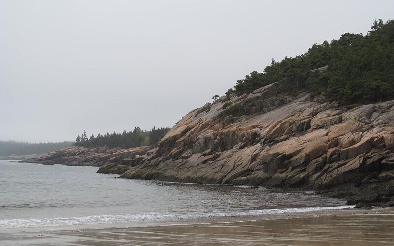 Acadia National Park coastline with granite cliffs and ocean views on Mount Desert Island, Maine