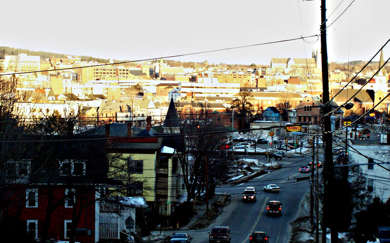 Cityscape view of the Lewiston-Auburn area in Maine