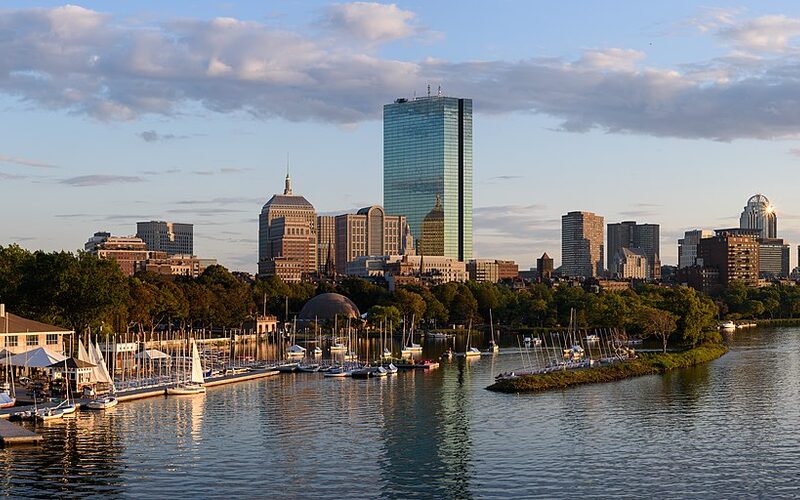 Boston Massachusetts skyline and harbor