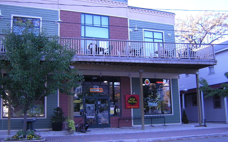 Ada Township Michigan village center with the Thornapple River and upscale residential development