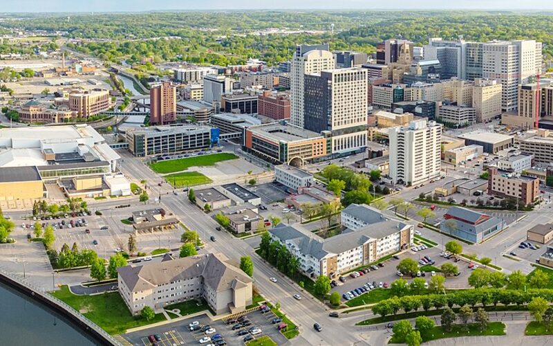 Rochester Minnesota downtown and Mayo Clinic campus