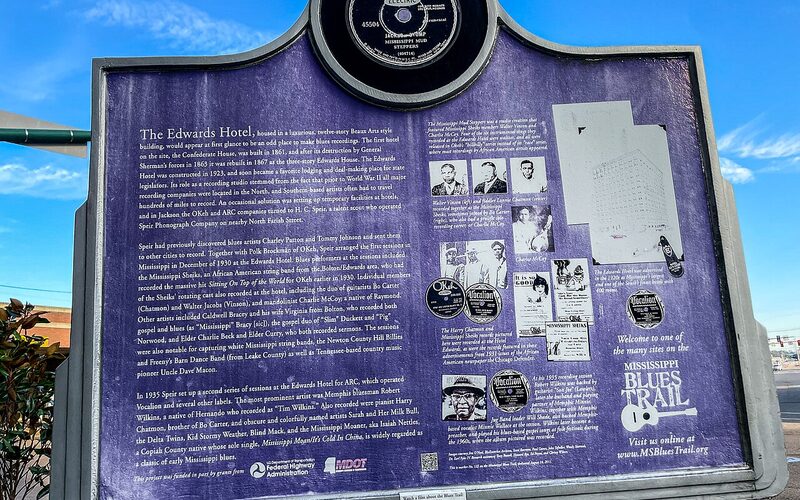 Mississippi Blues Trail marker in the Mississippi Delta region