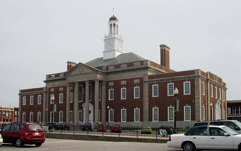 Independence Missouri historic town square with the Jackson County Courthouse and Truman heritage sites