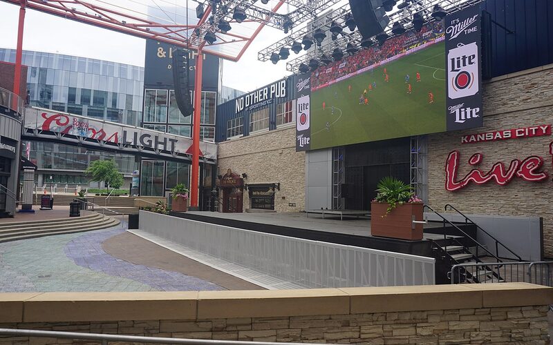 Kansas City Power and Light District with restaurants, nightlife, and entertainment venues