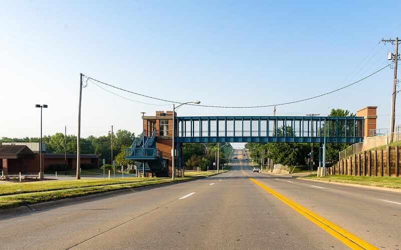 La Vista Nebraska City Centre development with new retail and residential buildings near Interstate 80