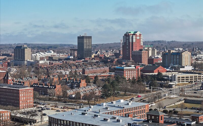 Manchester, New Hampshire downtown skyline