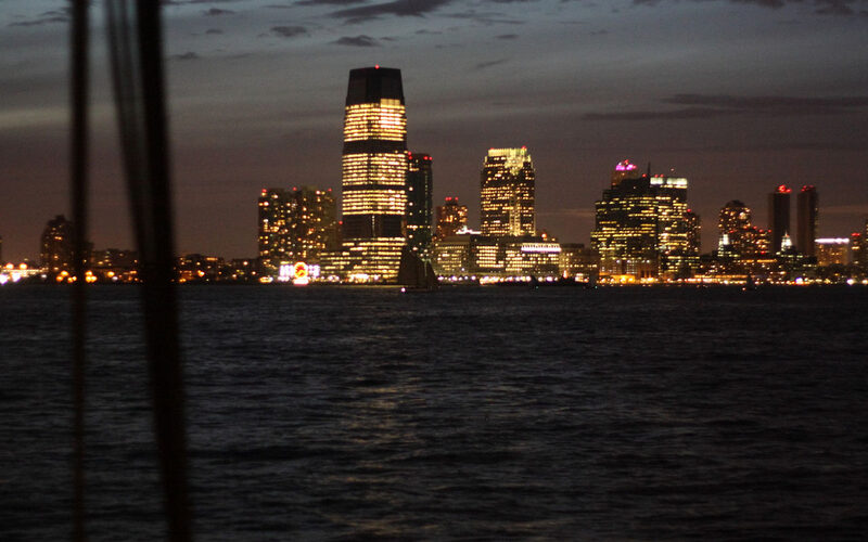 Jersey City New Jersey waterfront skyline along the Hudson River