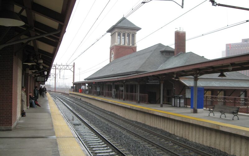 Newark, New Jersey train station with clock tower