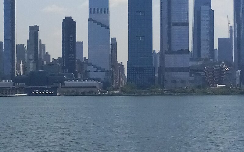 Weehawken New Jersey waterfront with Manhattan skyline views