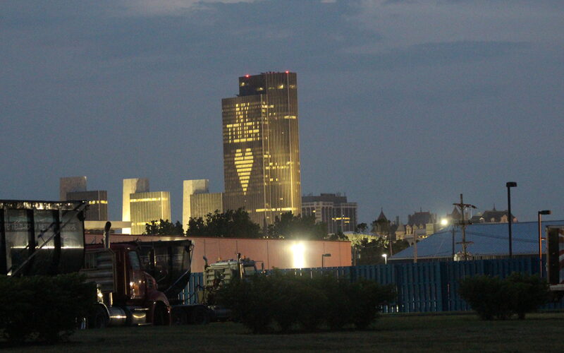 Albany, New York skyline at dusk with the Empire State Plaza