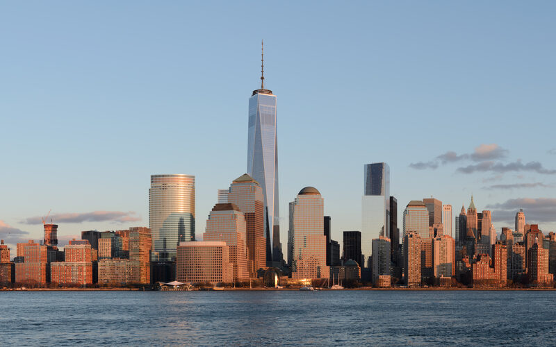 New York City Manhattan skyline with One World Trade Center