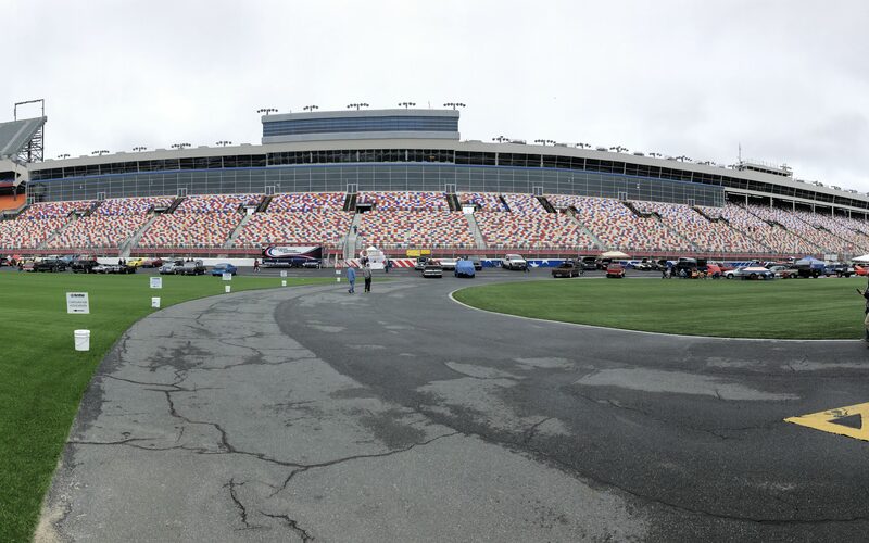 Charlotte Motor Speedway track and grandstands in Concord, North Carolina