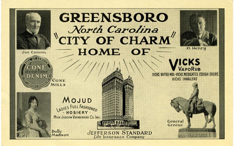 Greensboro downtown streetscape with restored historic buildings and modern mixed-use development