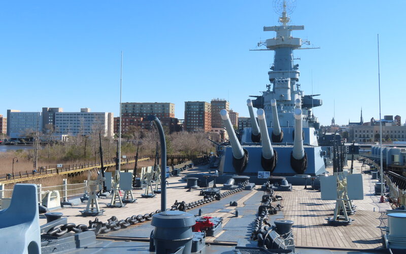 USS North Carolina battleship memorial docked in Wilmington, North Carolina