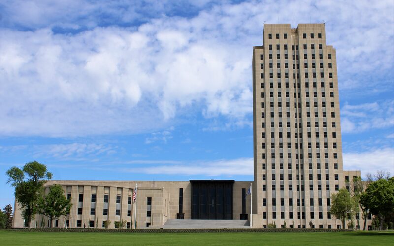 North Dakota State Capitol building in Bismarck, the tallest building in the state