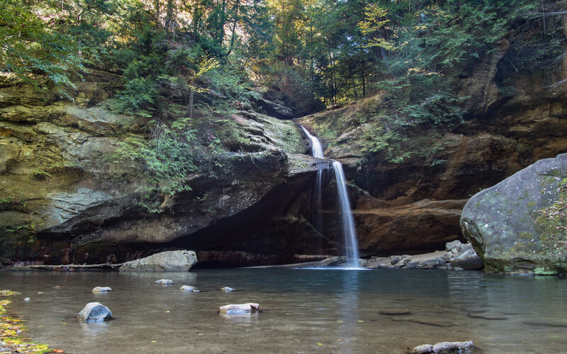 Old Man's Cave gorge trail at Hocking Hills State Park, Ohio