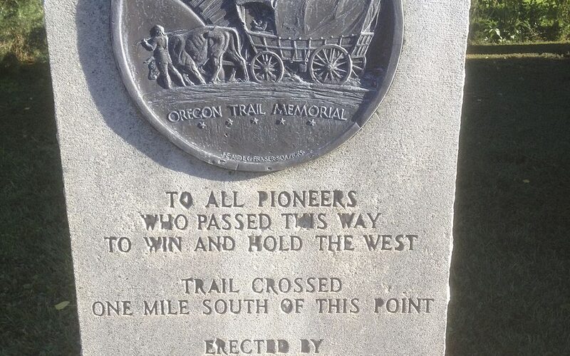 Historic Oregon Trail landmark representing the pioneer migration that settled the Pacific Northwest
