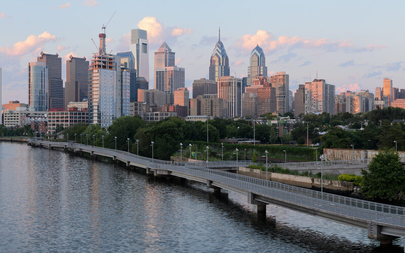 Philadelphia Pennsylvania skyline and Schuylkill River