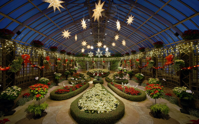 Phipps Conservatory and Botanical Gardens glass greenhouse in Pittsburgh, Pennsylvania