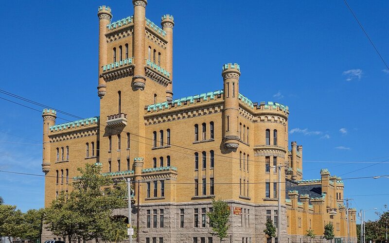 Cranston Street Armory building in Cranston, Rhode Island