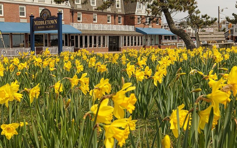 Middletown, Rhode Island with ocean views and green farmland