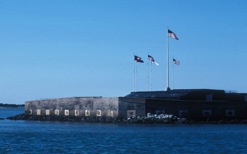 Fort Sumter National Monument ruins in Charleston Harbor, South Carolina