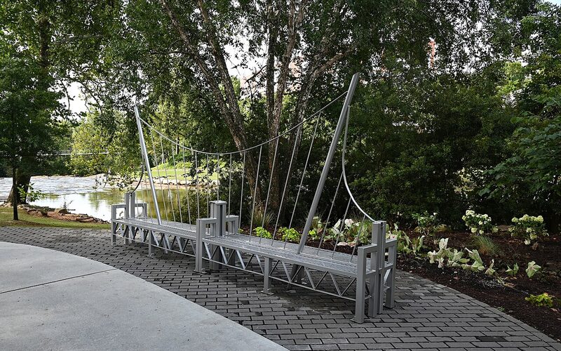 Pedestrian bridge in a park in Greenville, South Carolina